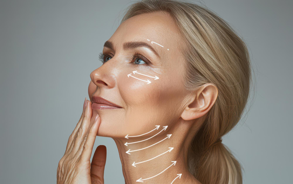 Illustration of facial skin lifting results from Morpheus8 treatment serving Hurst TX at Medi-Elite Health and Wellness