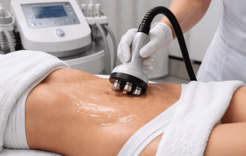 How Do You Maintain Quantum RF Results Long Term? 1 Provider applying radiofrequency handpiece to patient's abdomen during a session focused on maintaining Quantum RF results long term