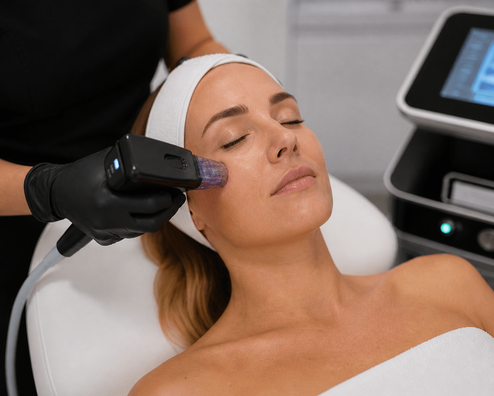 Provider performing Morpheus8 treatment in Colleyville TX at Medi-Elite Health and Wellness Bedford office